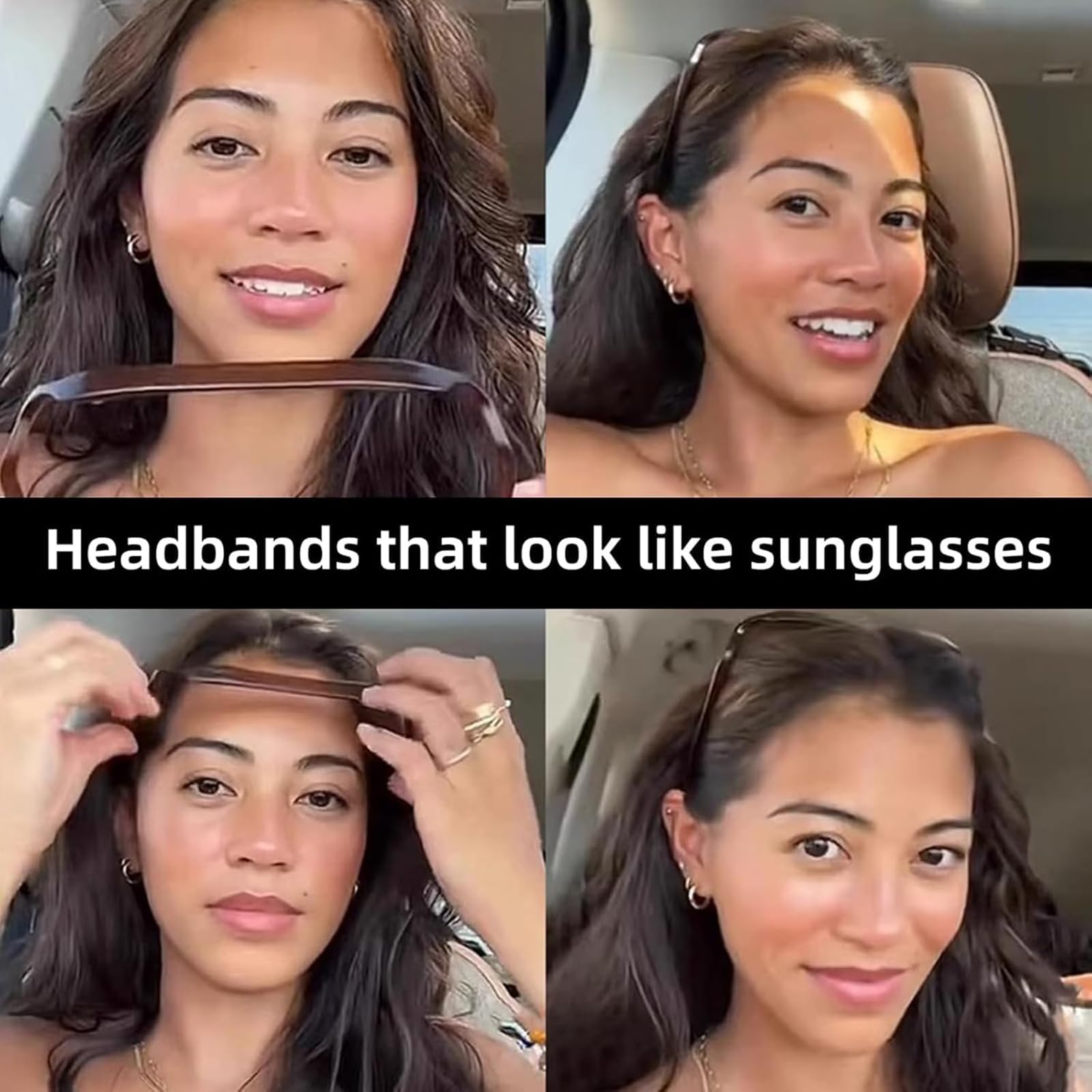 Bandes-cheveux invisibles carrées noires: confort tout au long de la journée.