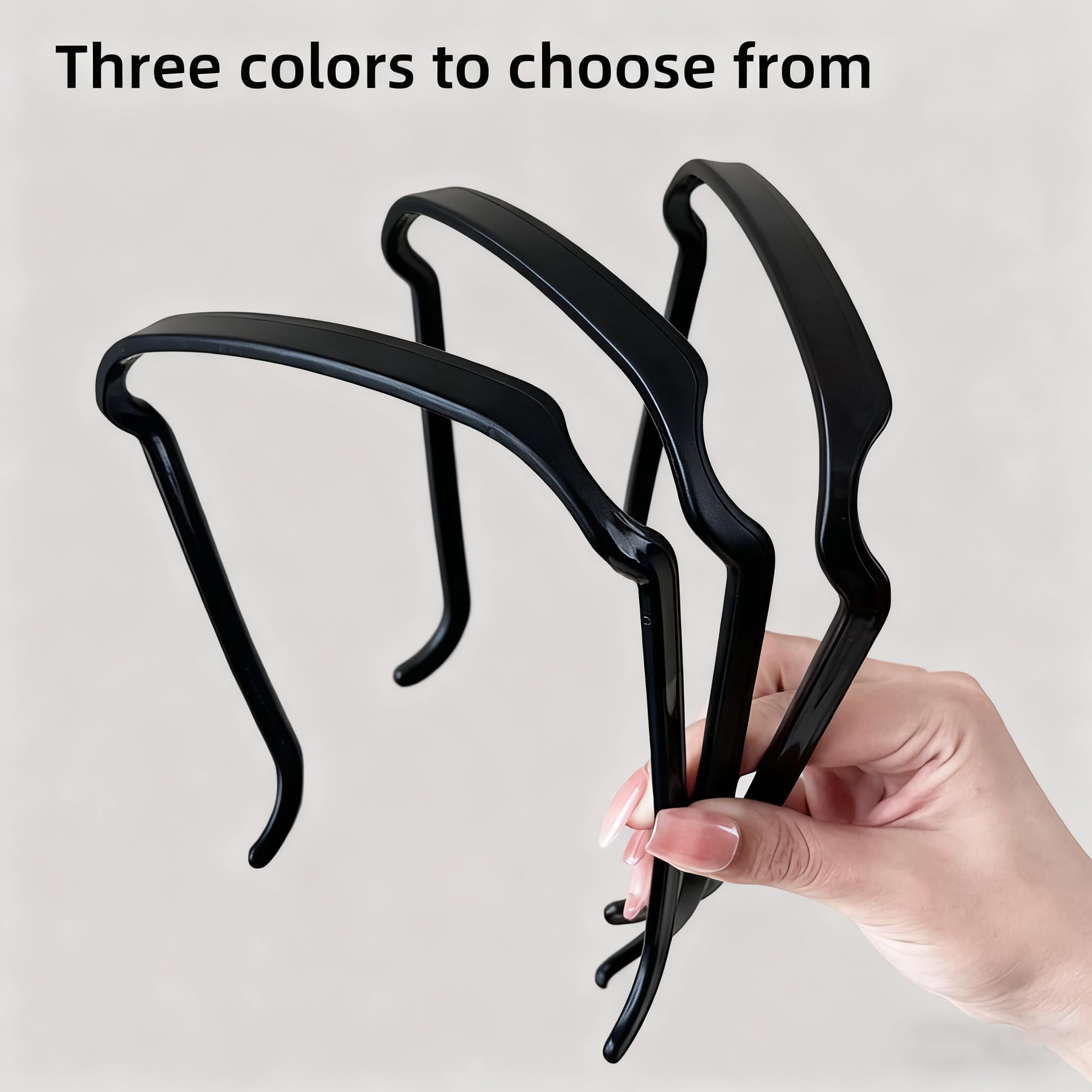 Bandes-cheveux invisibles carrées noires: idéal pour coiffure rapide et chic.