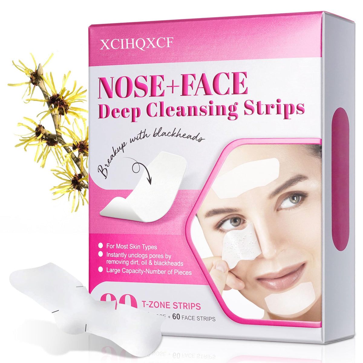 Bandes nez charbon naturel — emballage compact pour une routine pratique.