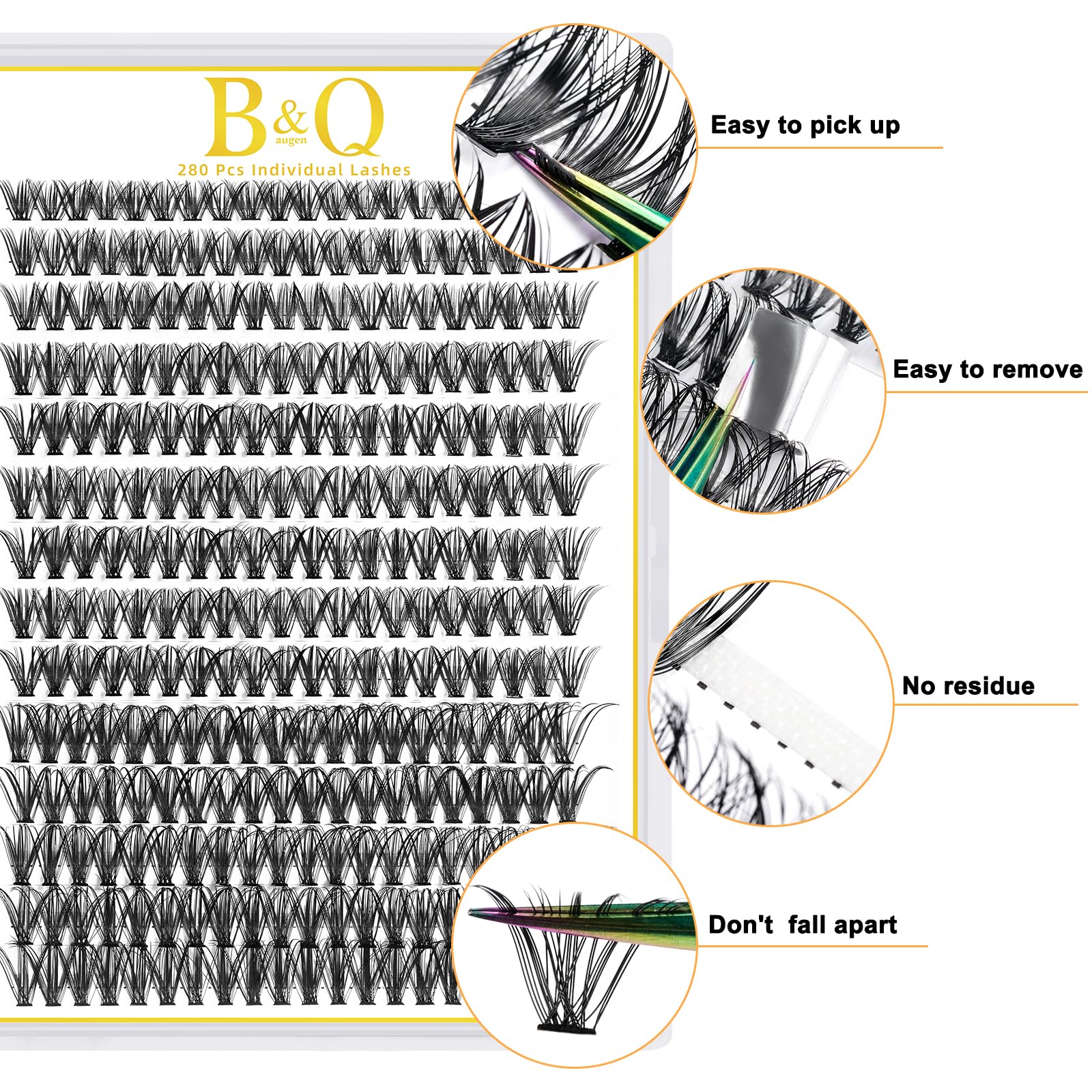 BandQaugen clusters cils naturels : application facile pour un look subtil.