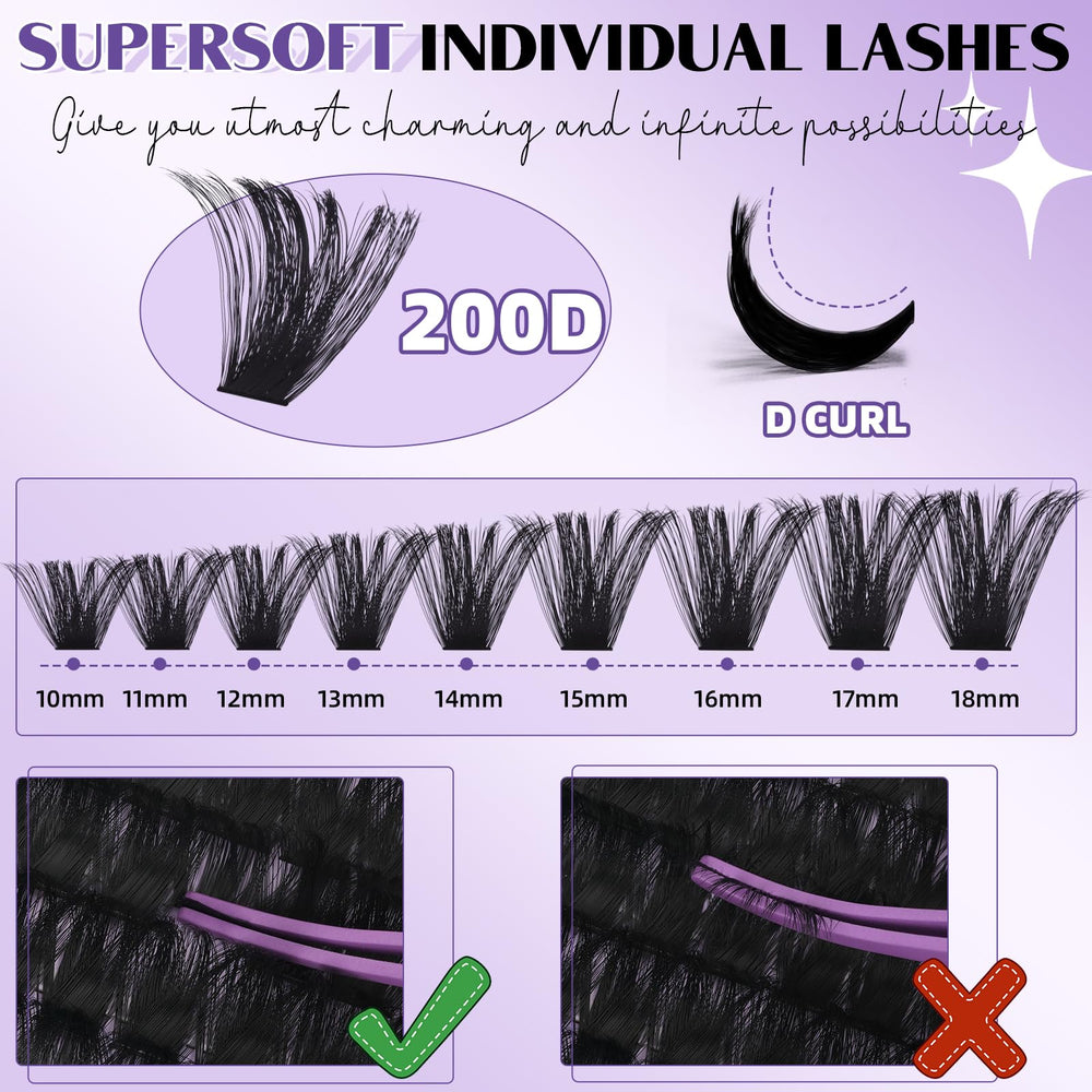 B&Qaugen effet visuel réaliste, cils 200D pour un look audacieux.