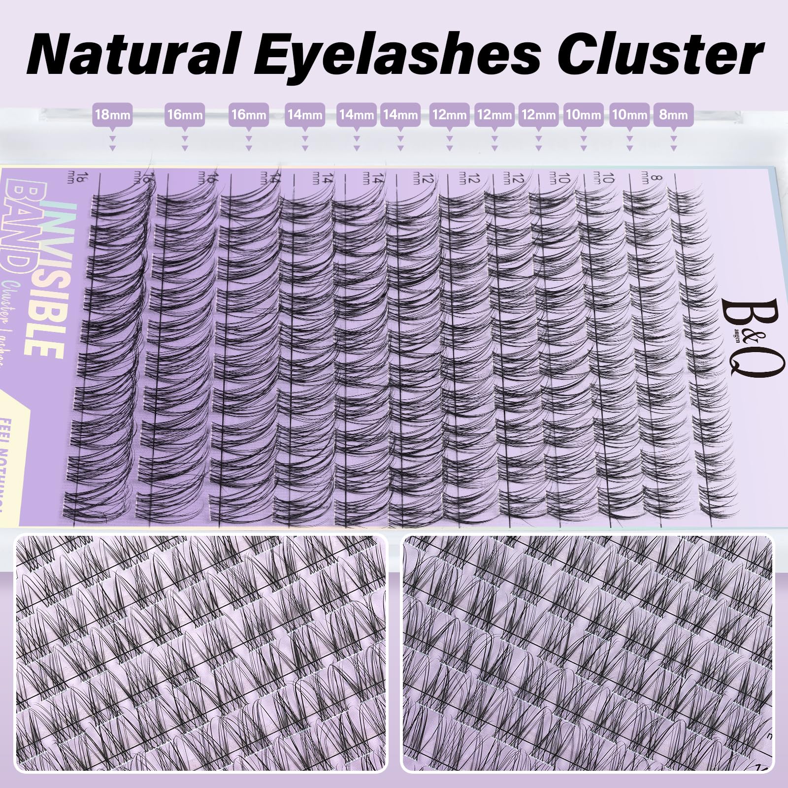 B&Qaugen Flora Lash Clusters: longueurs variées pour effet chat-eye naturel.