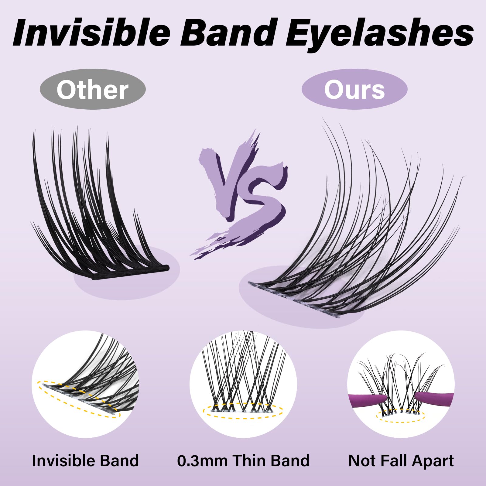 B&Qaugen Flora Lash Clusters: bande plate discrète et confortable.