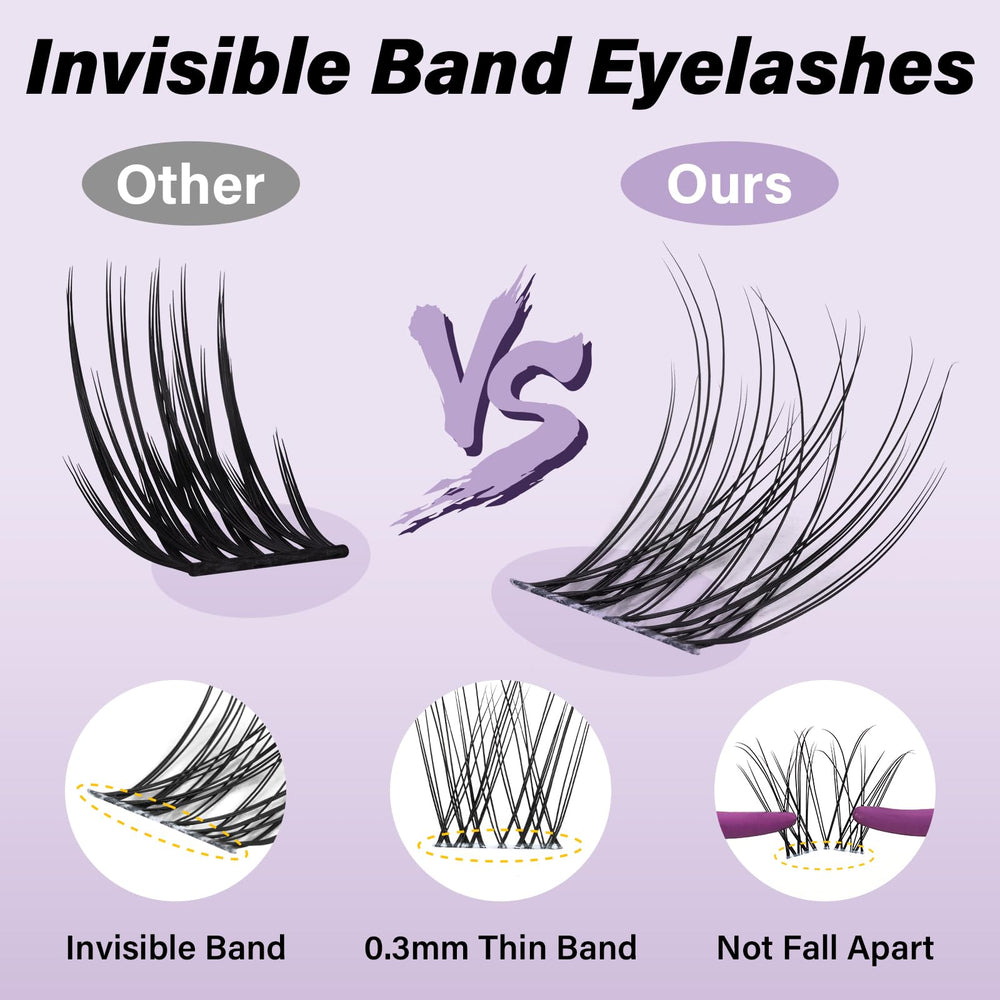 B&Qaugen Flora Lash Clusters: bande plate discrète et confortable.