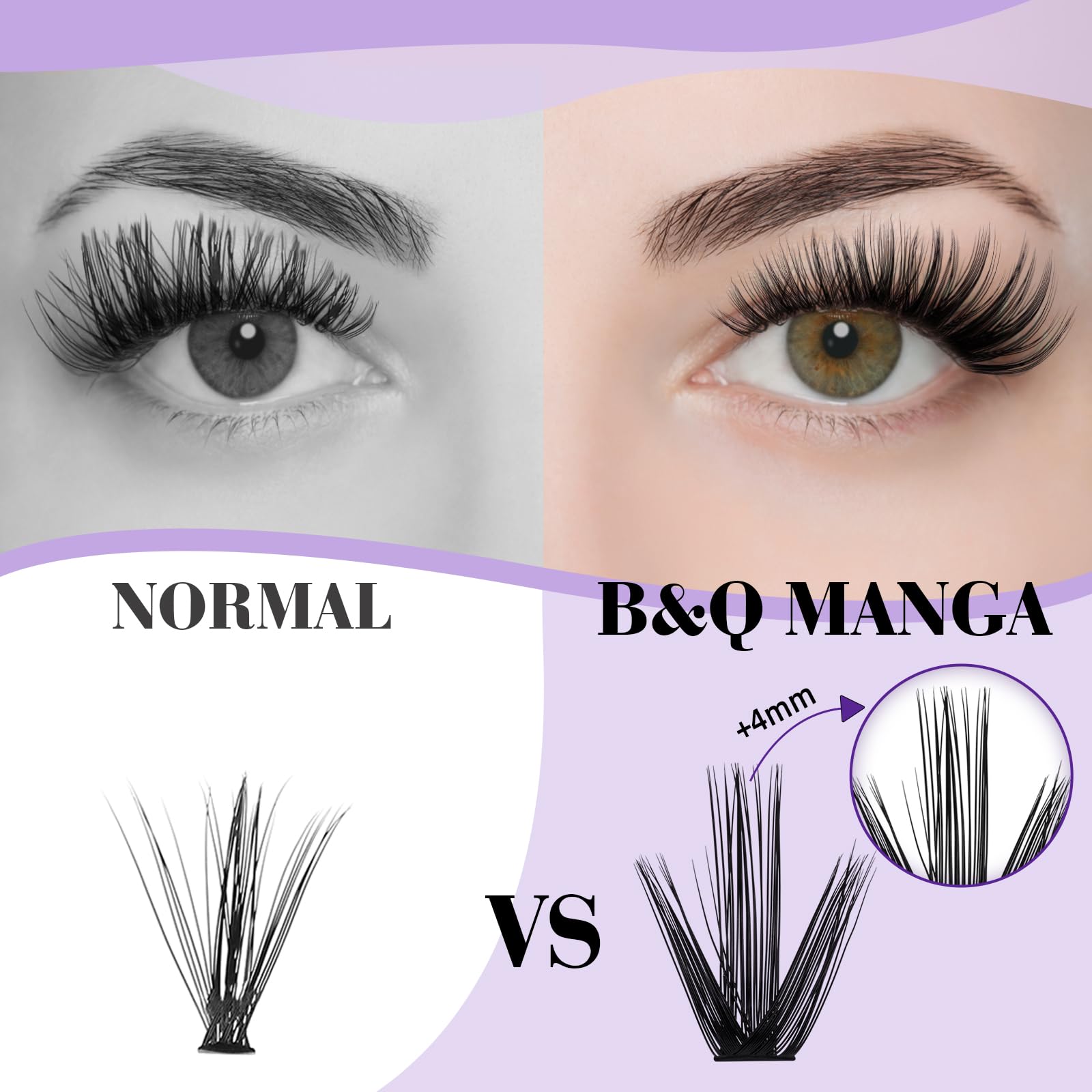 B&Qaugen cils manga 9-16mm pour résultats variés