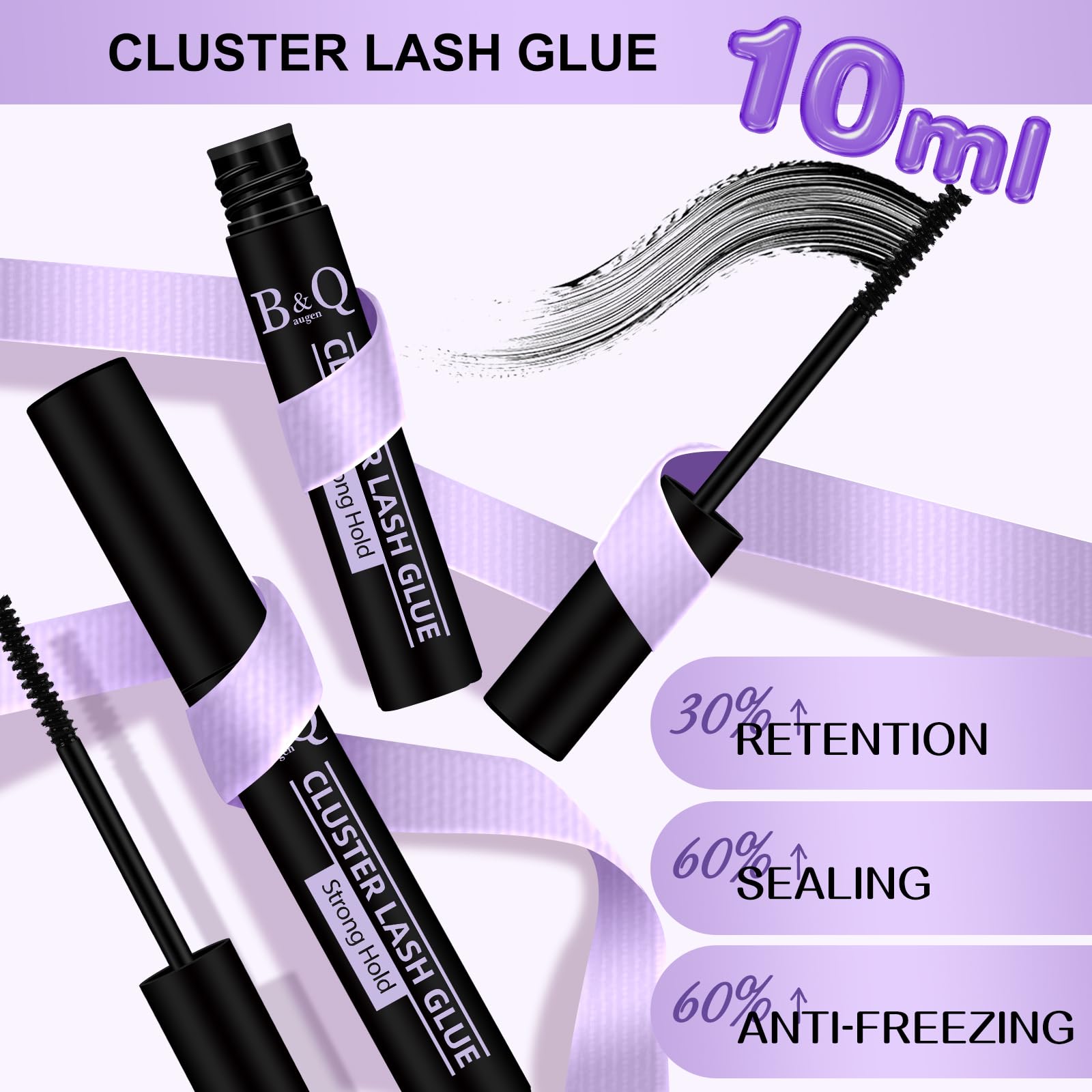 B&Qaugen mini-brosse-applicatrice: précision pour les cils naturels et artificiels.