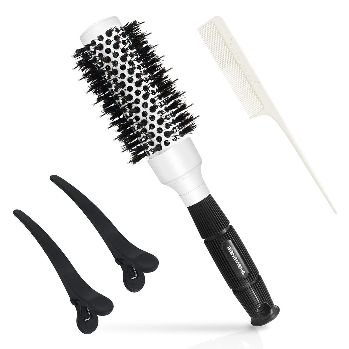 BangMENG brosse ronde 2,54 po avec poils et barillet 1,3 po pour démêlage doux