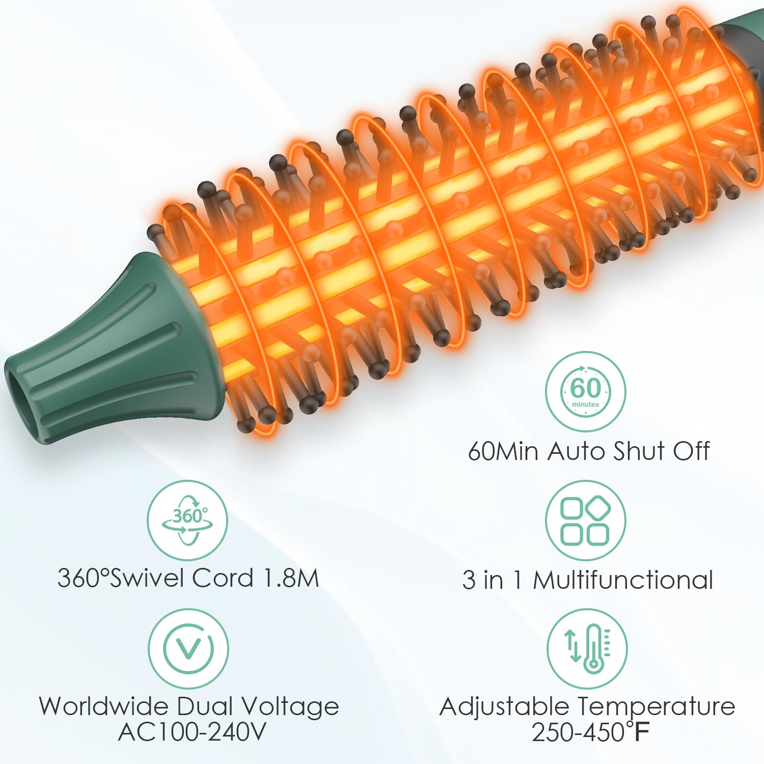 BANGMENG brosse tourmaline céramique ionic pour chaleur uniforme et brillance.