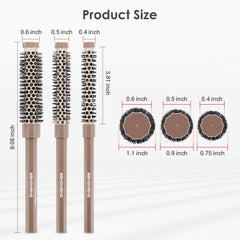 BANGMENG brosse ronde mini 0,5 pouce pour coiffage rapide au sèche-cheveux.