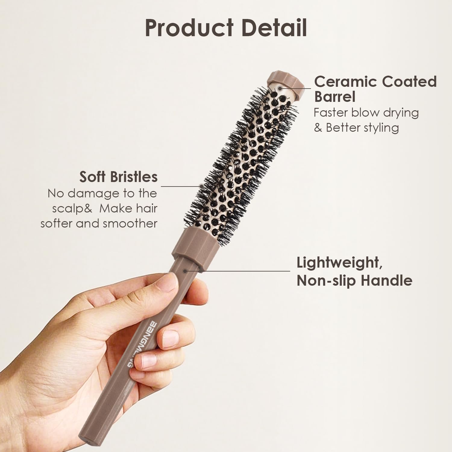 BANGMENG brosse ronde mini 0,6 pouce pour petites zones et lissage précis.