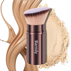 Banidy Kabuki rétractable pour le visage, idéal pour un fond de teint fluide et fini naturel.