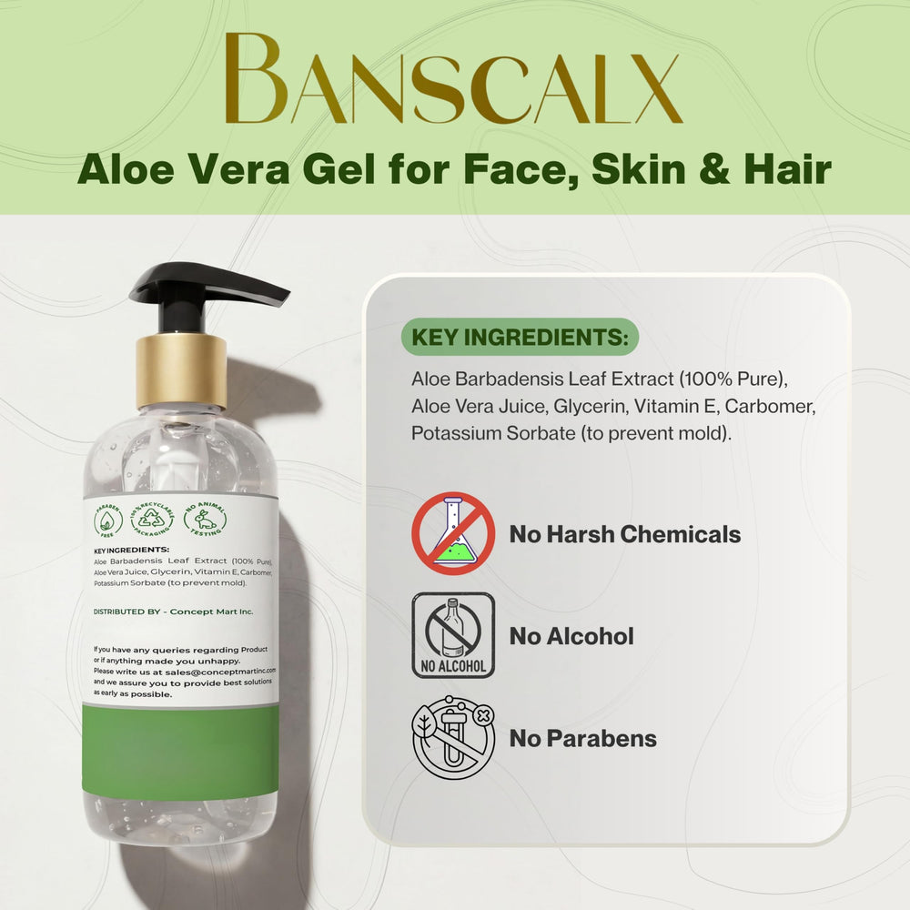 BANSCALX Gel Aloe Vera soin quotidien pour toute la famille.