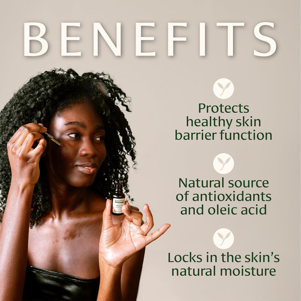 Banyan Botanicals Face Oil, application douce sur la peau pour une sensation légère.