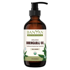 Banyan Botanicals huile Bhringaraj flacon 8 onces couleur ambre prête à usage capillaire
