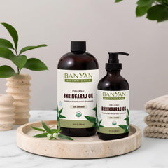 Massage capillaire avec huile Bhringaraj pour détente et circulation
