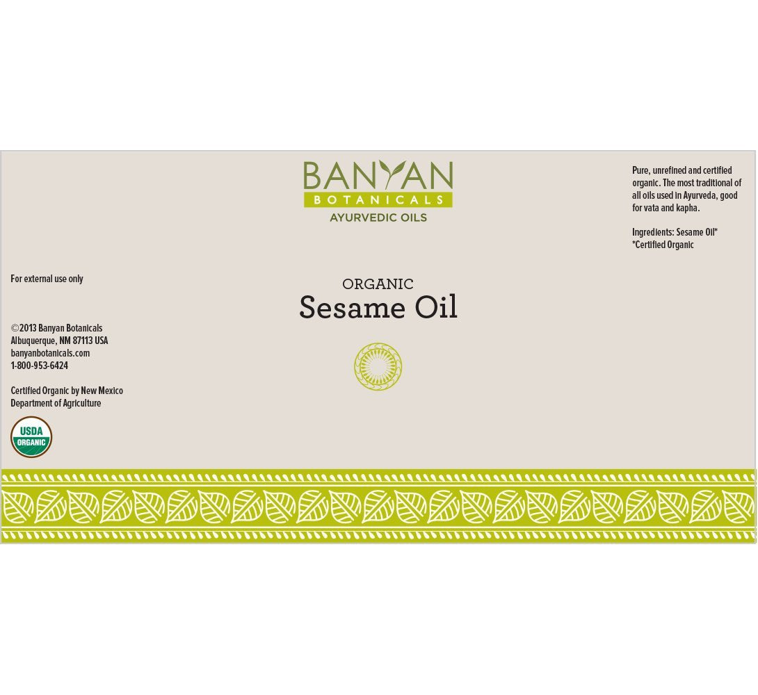 Banyan Botanicals huile de sésame pour abhyanga et massage relaxant.