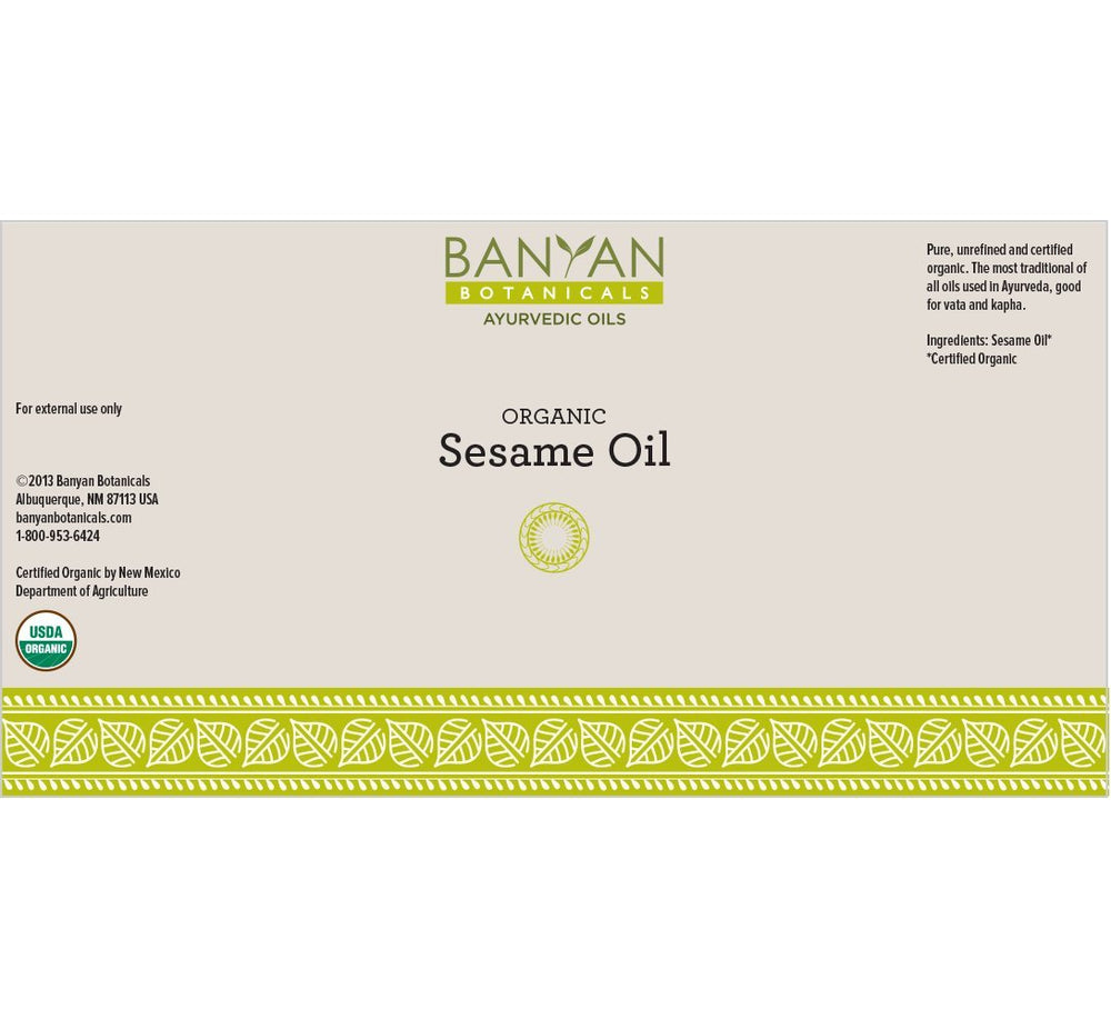 Banyan Botanicals huile de sésame pour abhyanga et massage relaxant.