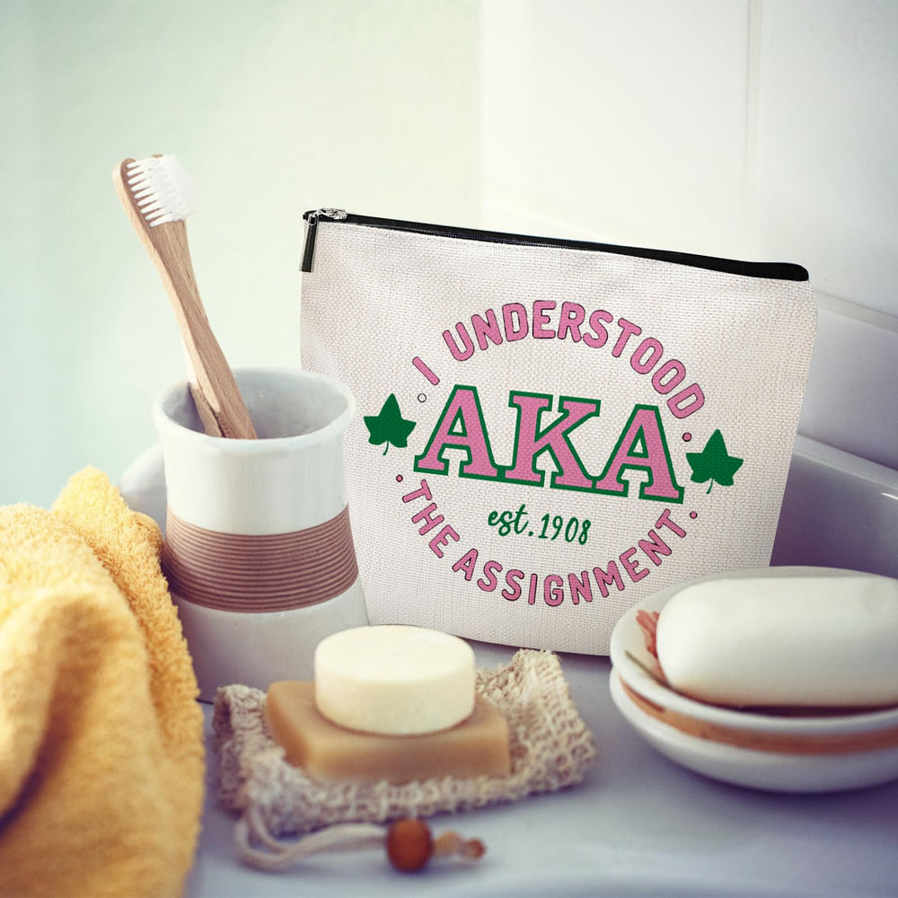 Baobeily pochette cosmétiques sororité rose et vert, pratique au quotidien
