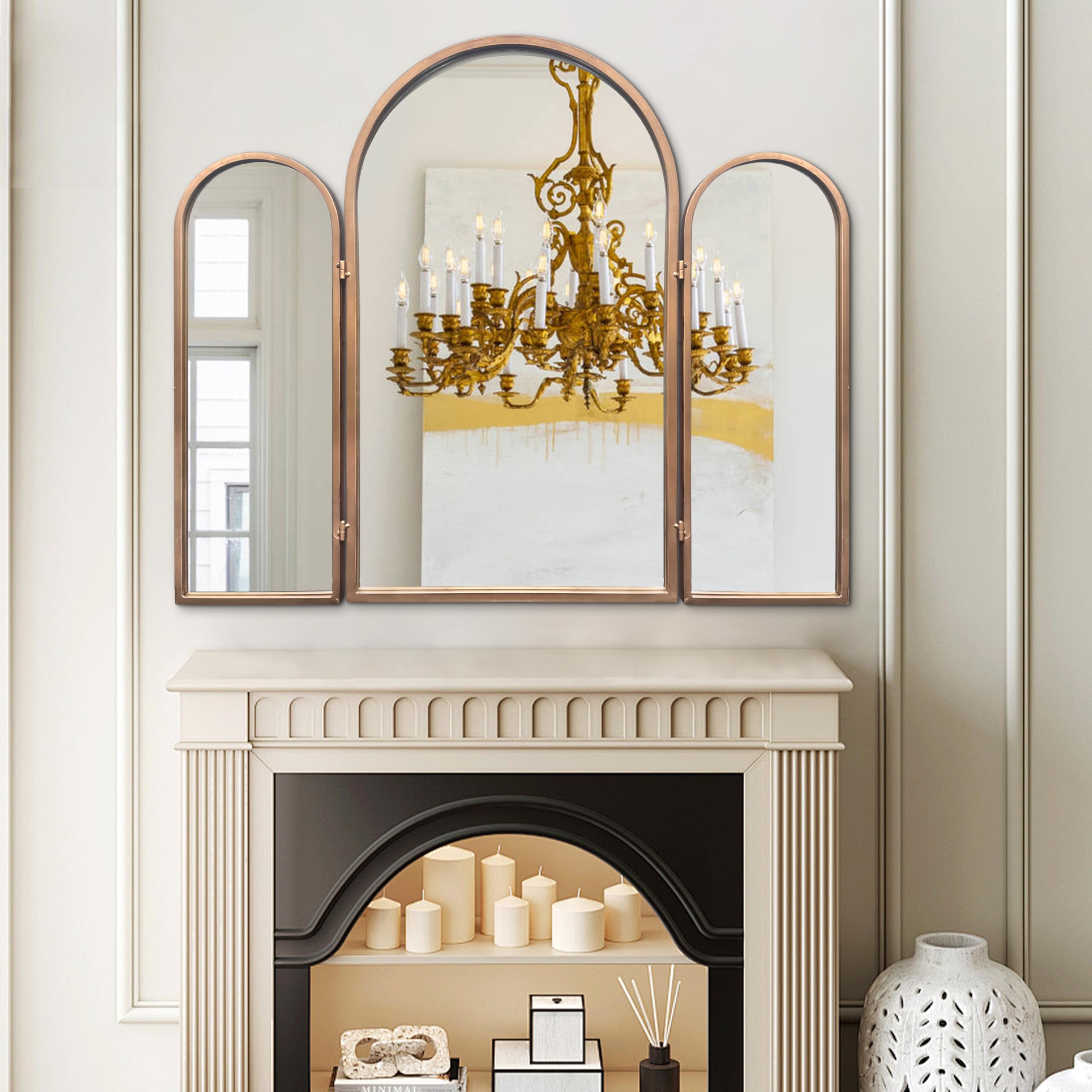 BAODANFU Miroir doré, déco salle de bains avec touche vintage.