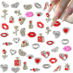 BAOYAALIN coeurs ongles 48 pieces: embellissez vos ongles avec des ornements romantiques.