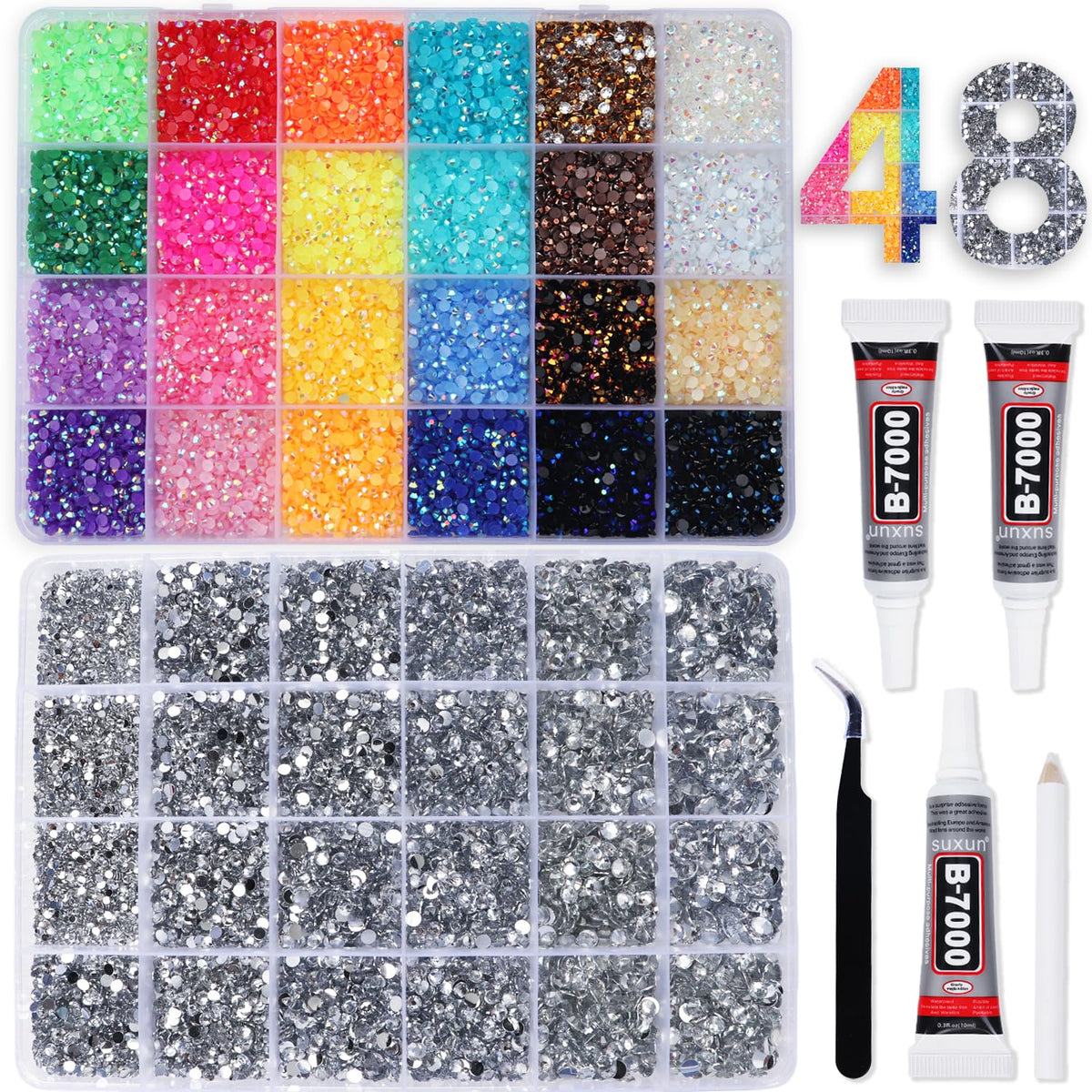 Baoyaalin rhinestones multicolore 3mm pour accents brillants sur textiles et accessoires.