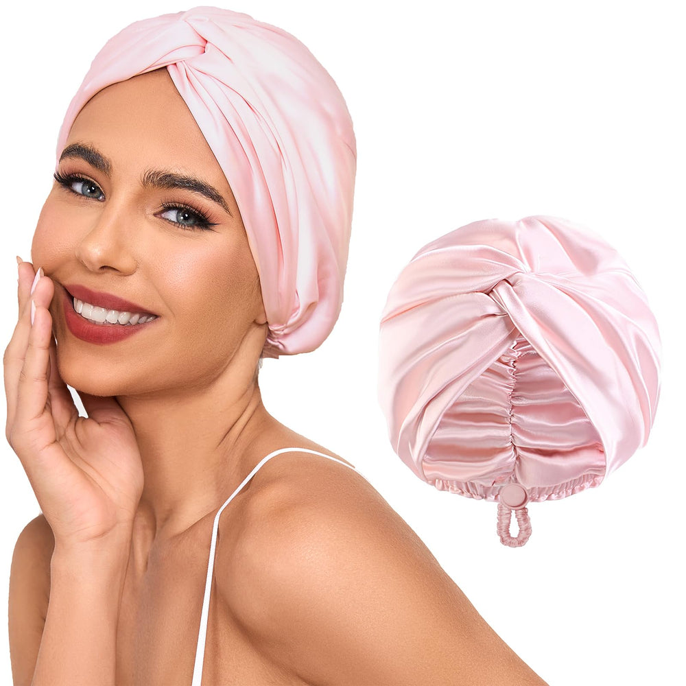 Bonnet Baqzqudnl en soie ajustable pour nuits sans marques et confort.