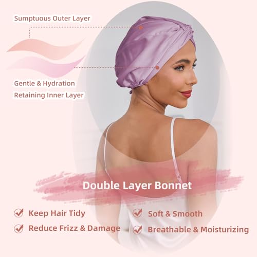 Baqzqudnl bonnet en soie coutures renforcées pour une durabilité accrue.