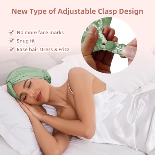 Bonnet Baqzqudnl en soie double couche, protection accrue des mèches.