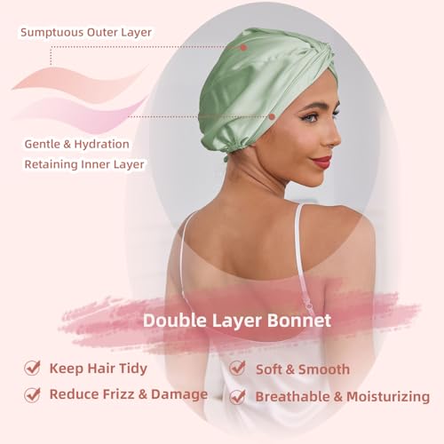 Bonnet Baqzqudnl en soie, réduction des frottements contre l’oreiller.