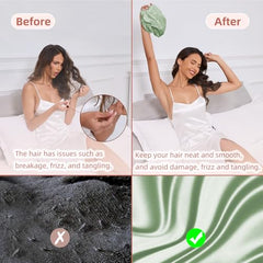 Baqzqudnl bonnet soie vert, allure luxueuse pour le coucher.