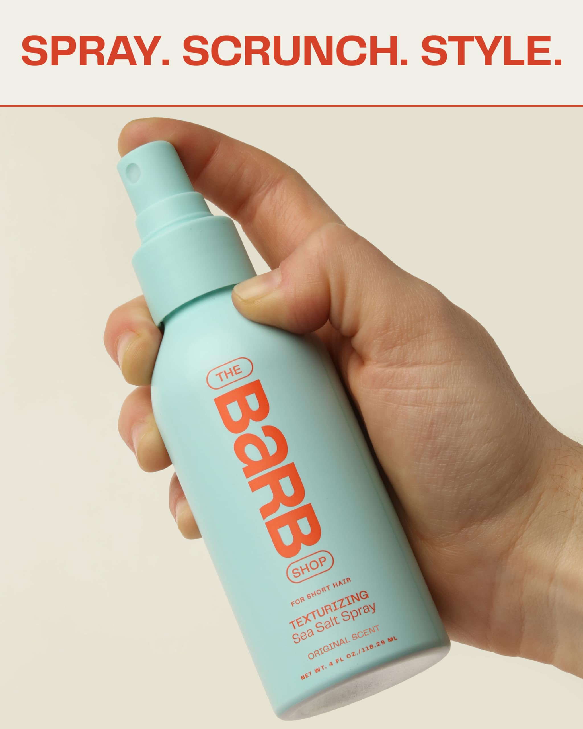 The Barb Shop brume appliquée sur cheveux humides, volume léger et naturel.