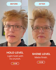 Barb Shop Sea Salt Spray application dans les cheveux, texture naturelle.