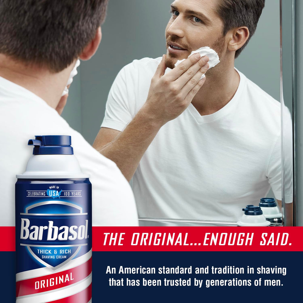 Barbasol Original crème de rasage emballage robuste avec fond en aluminium résistant à la rouille