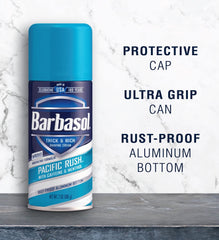 Barbasol fabriqué aux États-Unis, gage de qualité pour le rasage.