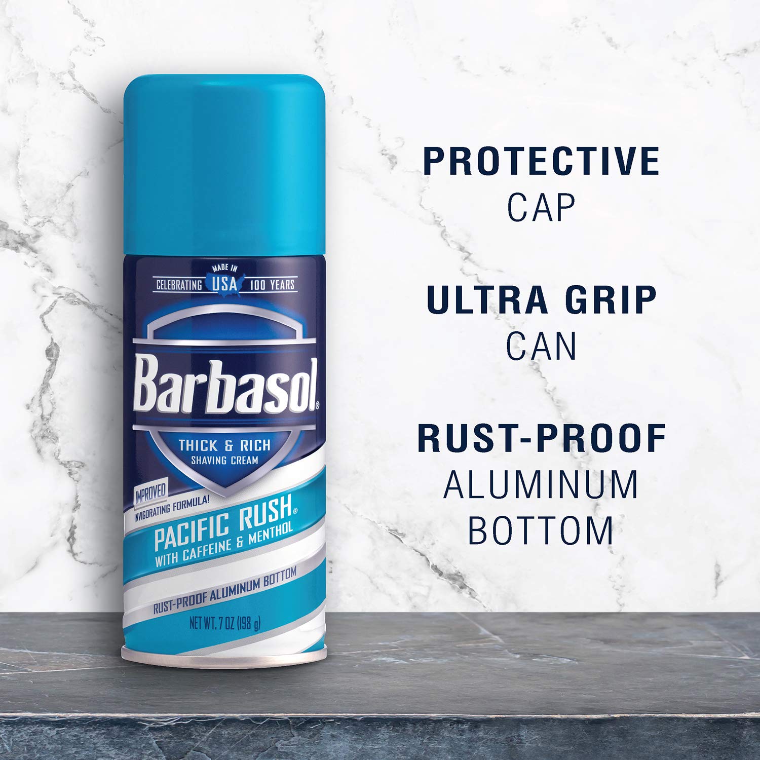 Barbasol Pacific Rush fond en aluminium anti-rouille pour la durabilité