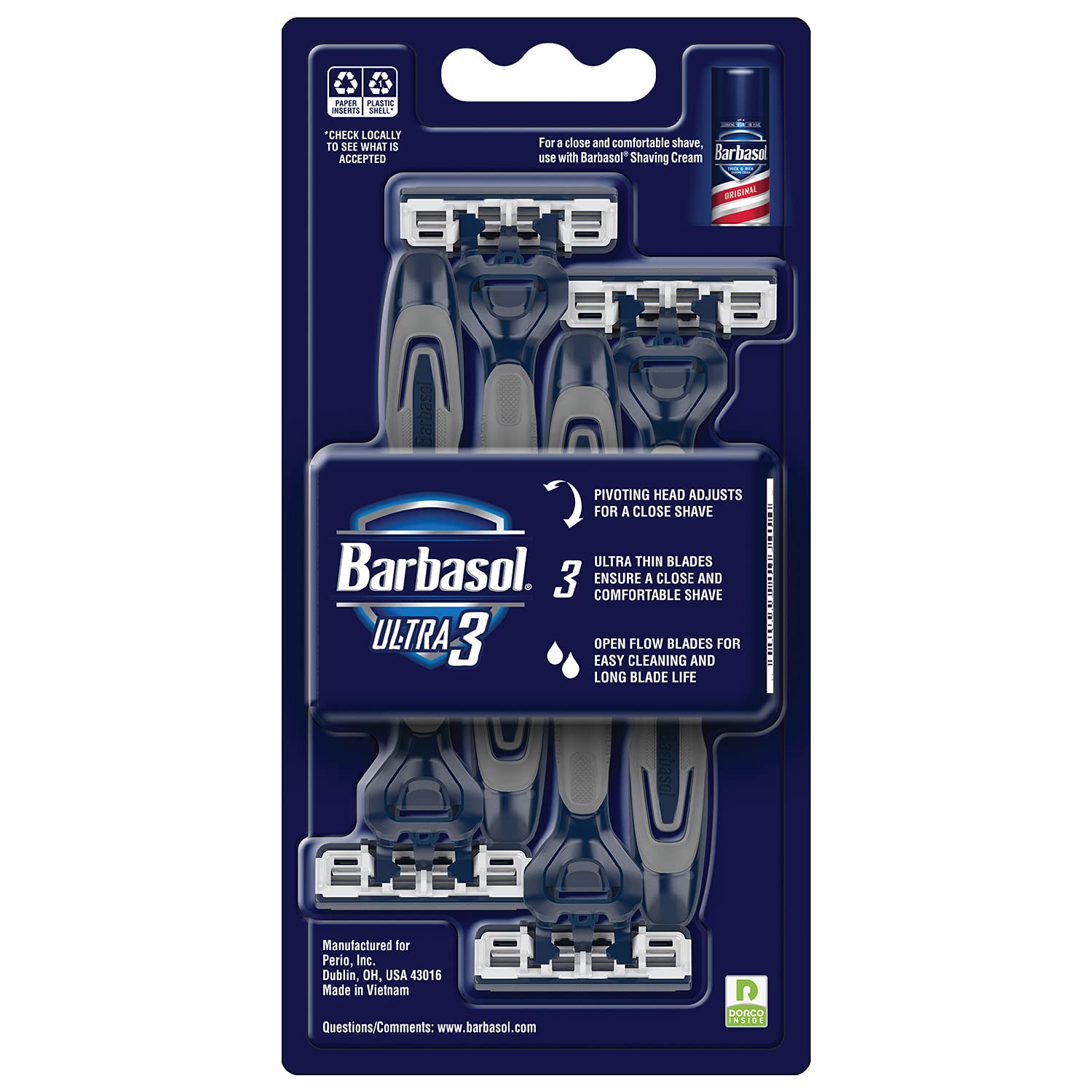 Barbasol Ultra 3 – tête pivotante pour ajustement au contour