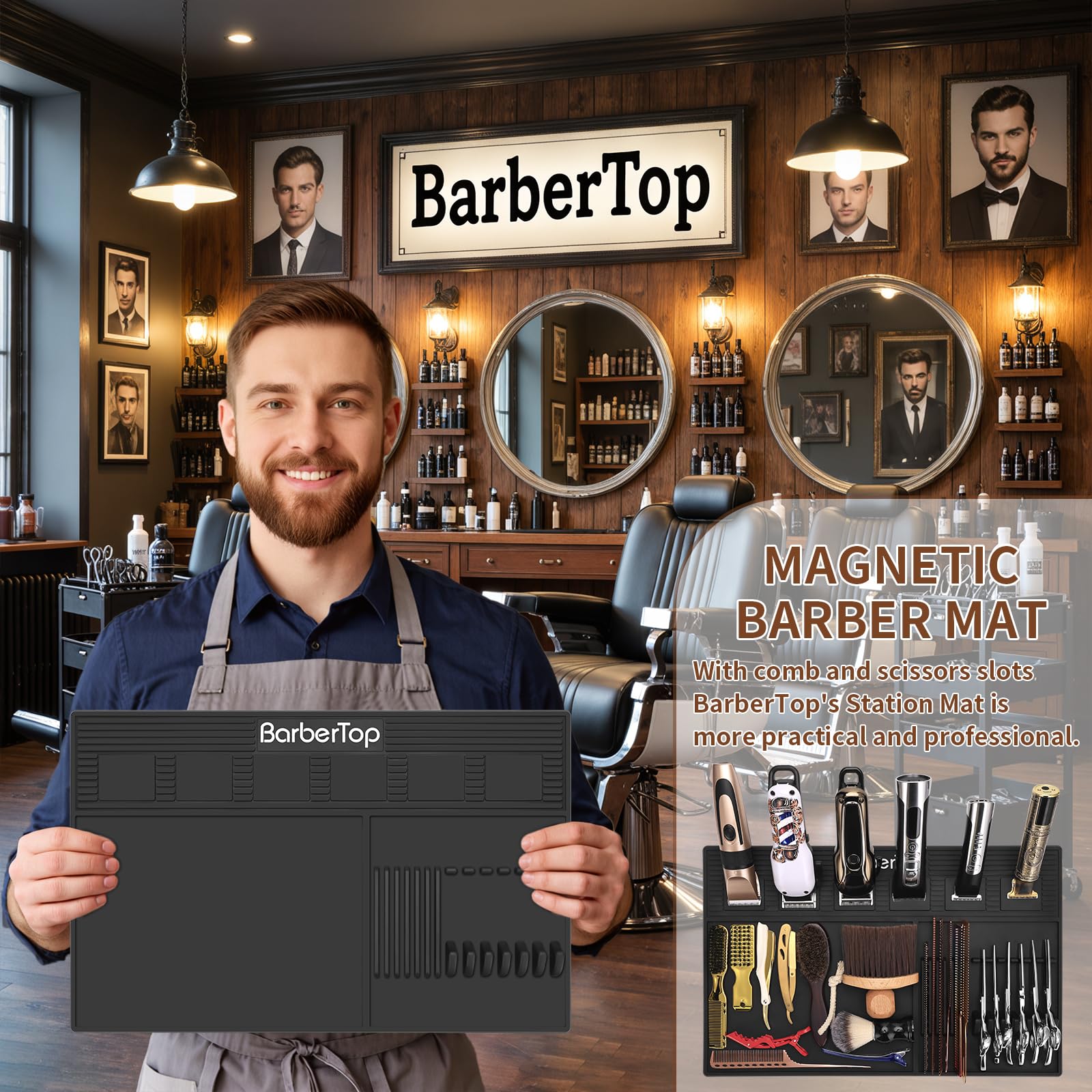 BARBERTOP tapis durable et stable pour usage quotidien.