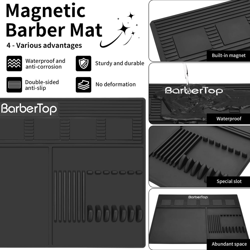 BARBERTOP tapis impermeable et anti-tache pour une surface propre.