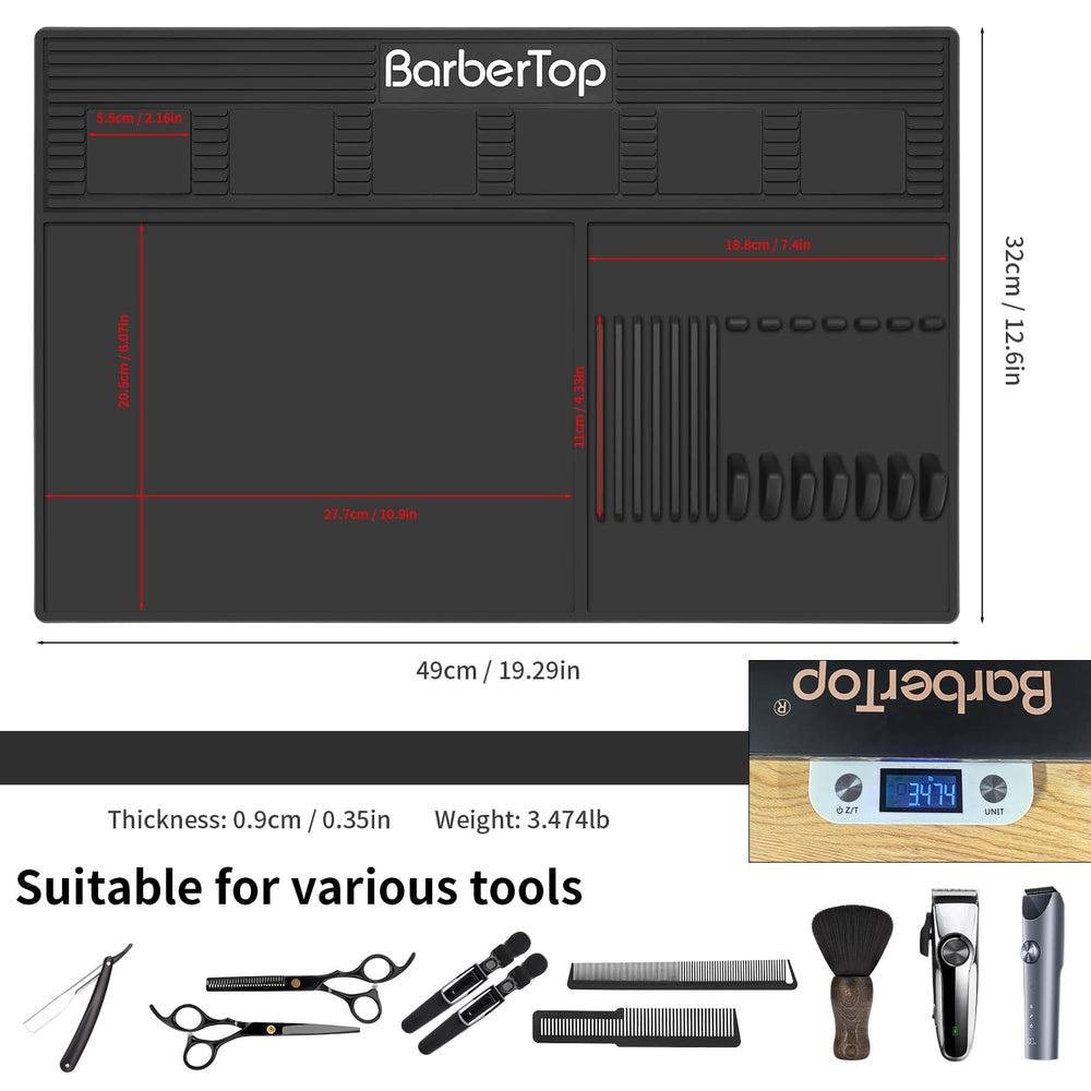 BARBERTOP tapis nettoyage rapide et sans traces.