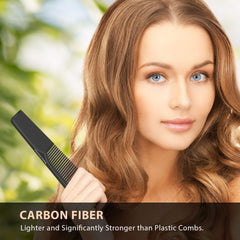 Peigne noir en carbone 7 pouces pour cheveux mouillés et secs, usage quotidien