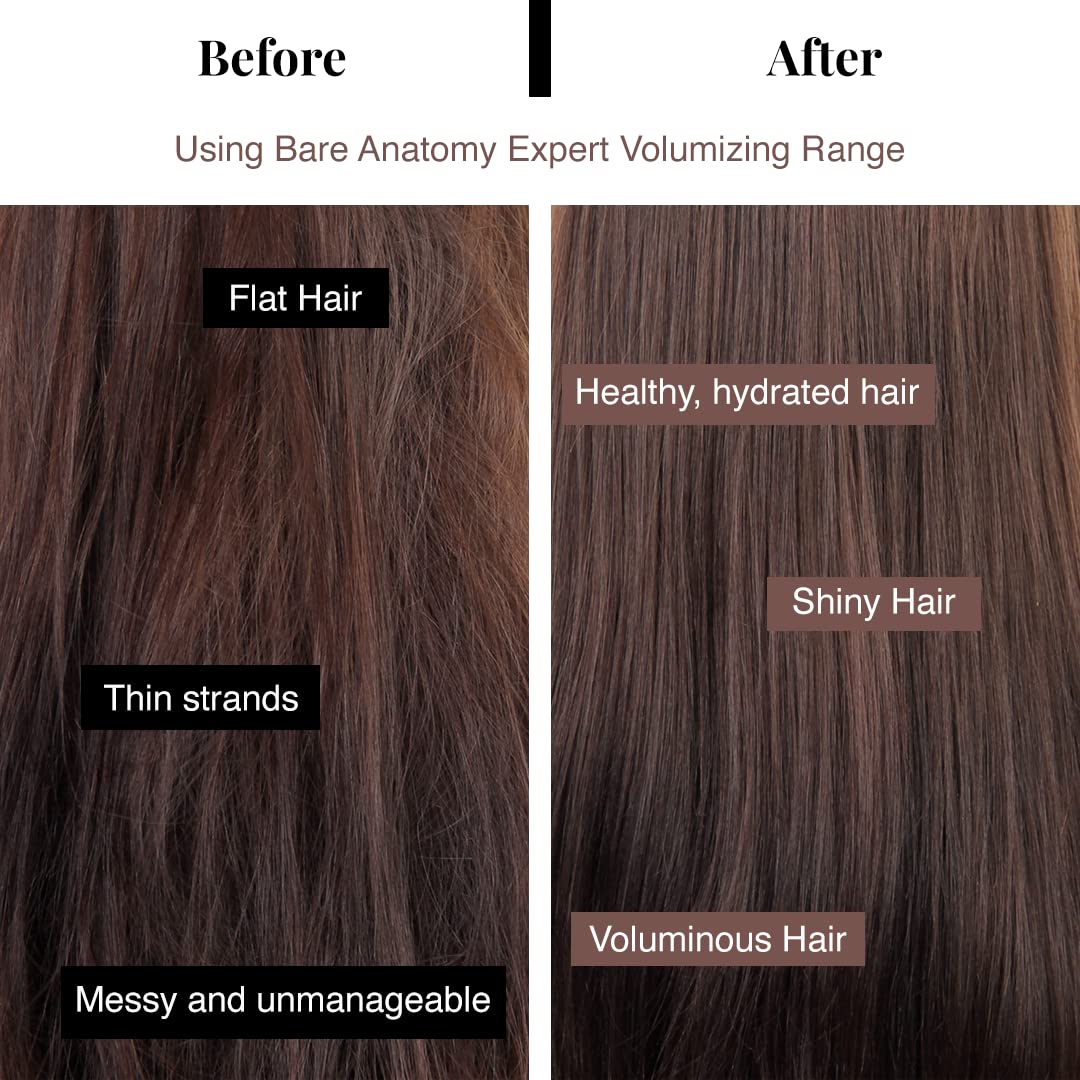 Bare Anatomy Shampoing Volumineux – riz-lait protéiné pour nourrir les fibres capillaires.