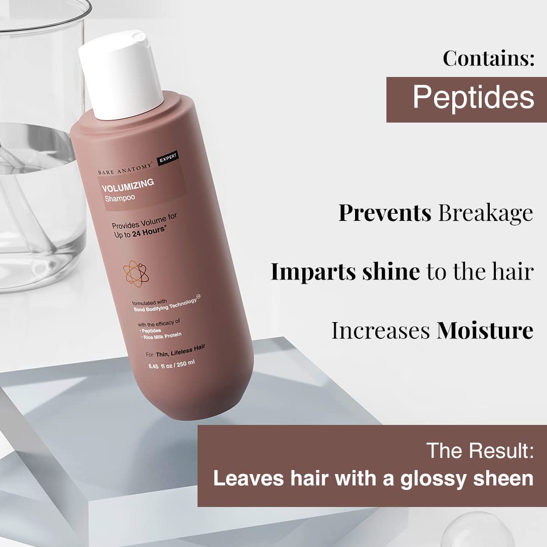 Bare Anatomy Shampoing Volumineux – flacon sans sulfates pour cuir chevelu apaisé.