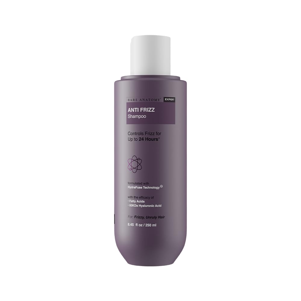 Bare Anatomy shampooing ingrédients coco et acide hyaluronique visibles pour nourrir les cheveux.