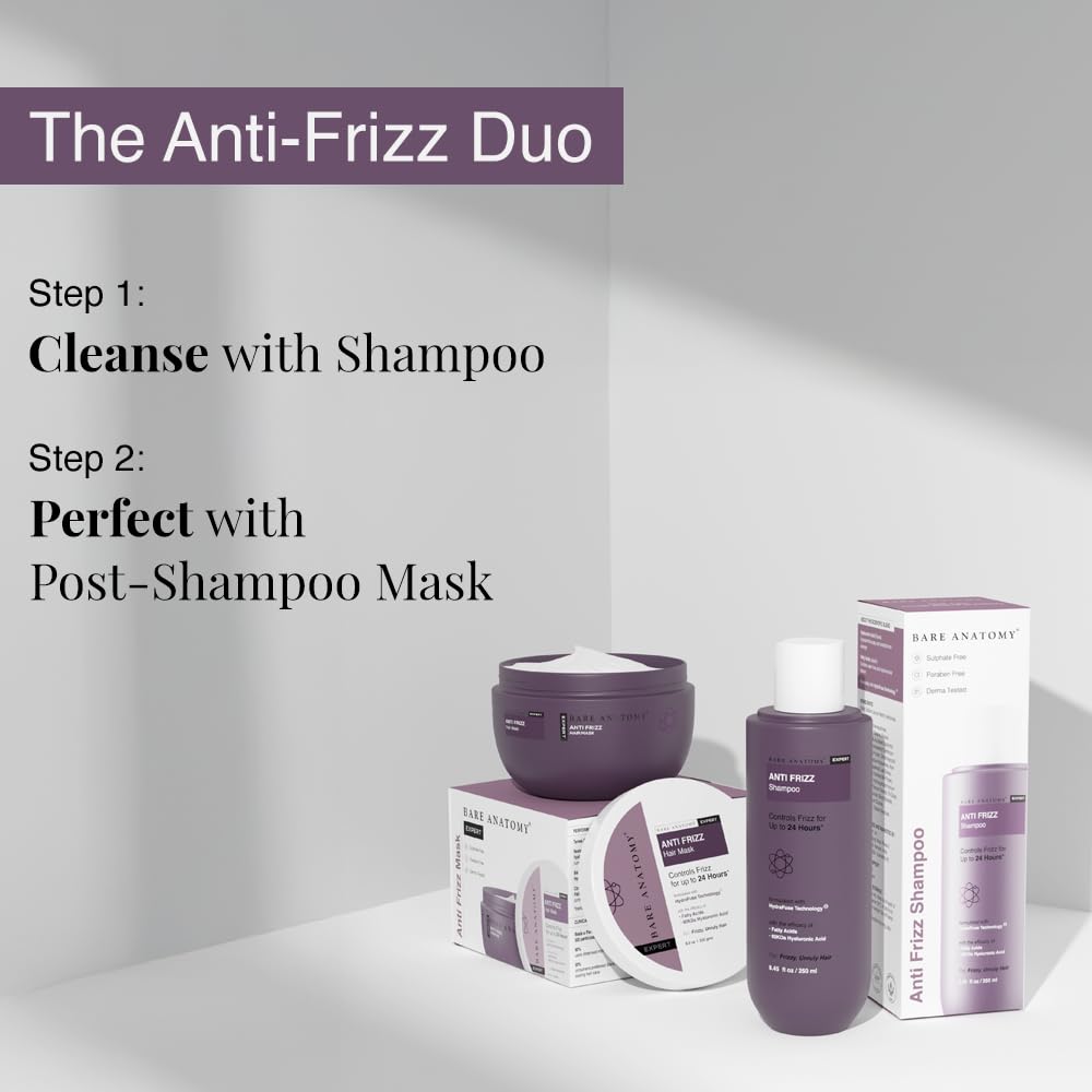 Bare Anatomy shampoing associé à masque et soin sans rinçage pour boucles renforcées.
