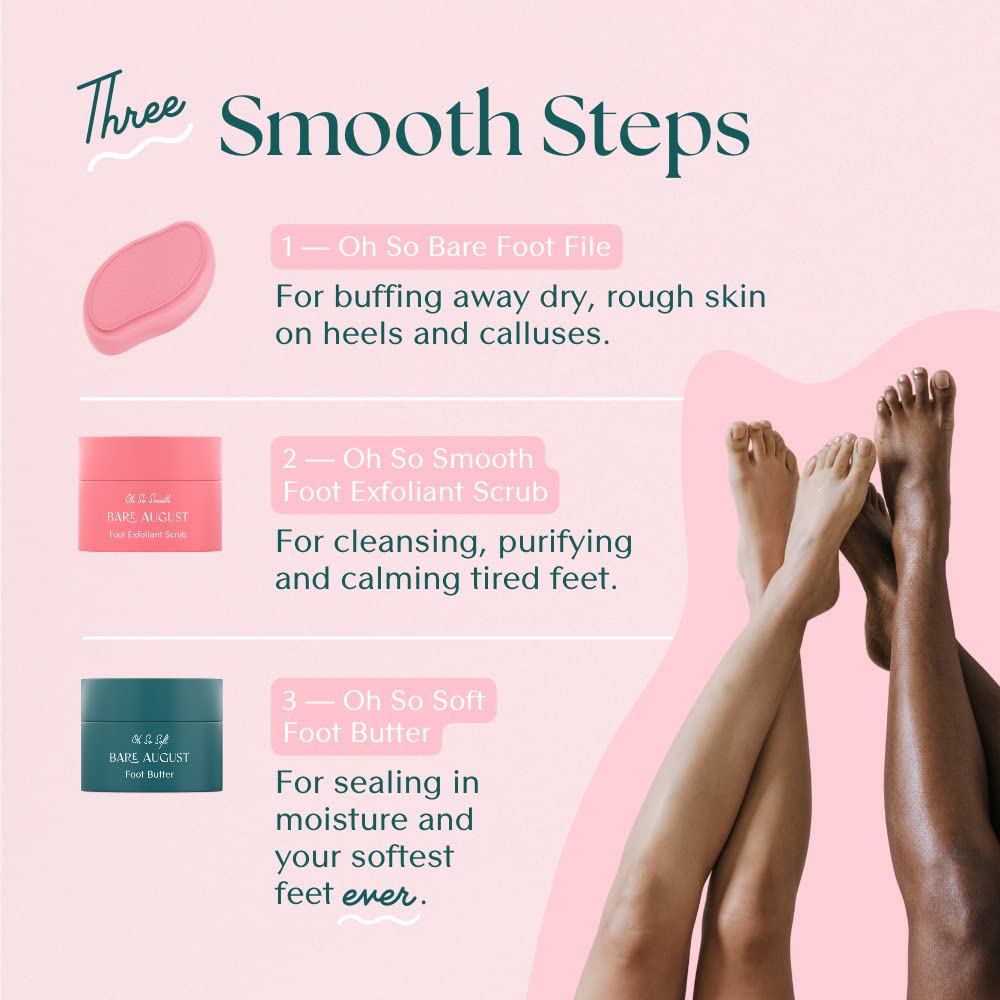 Bare August gomme-pieds-douche, exfoliation efficace sous la douche.