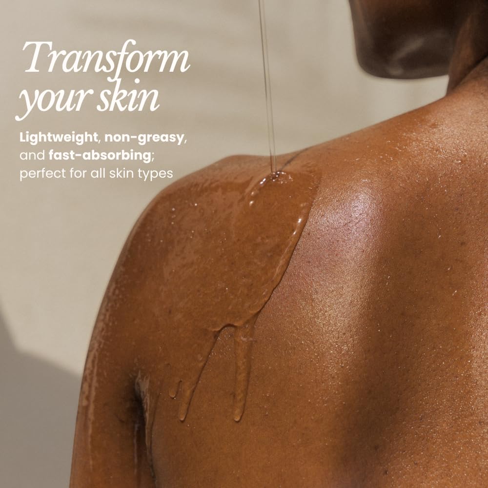 Application huile corps menthe après douche, texture légère