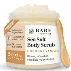 Bare Botanics Gommage Coco Vanille – exfoliation douce et peau radieuse.