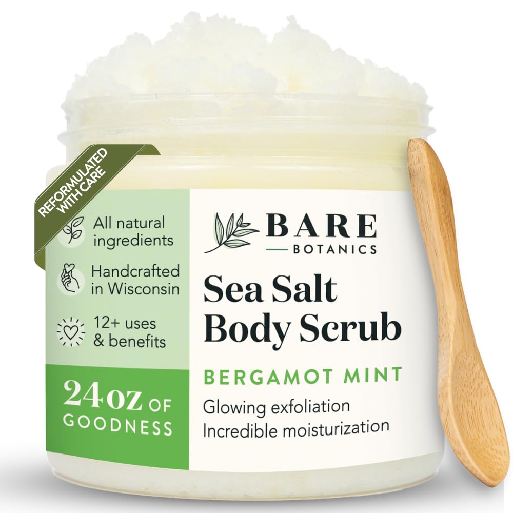 BARE BOTANICS gommage-corps bergamote-menthe dans bocal.