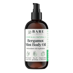 BARE BOTANICS huile-corps menthe, bouteille 8oz, hydratation profonde
