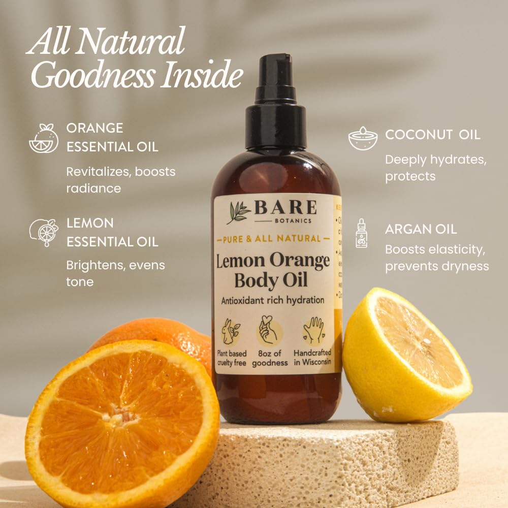 BARE BOTANICS huile ongles citron-orange soin hydratant